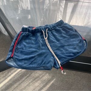 NWT Sundry Terry Cotton Striped Shorts Blue White Size 1 Beach Resort Vacation